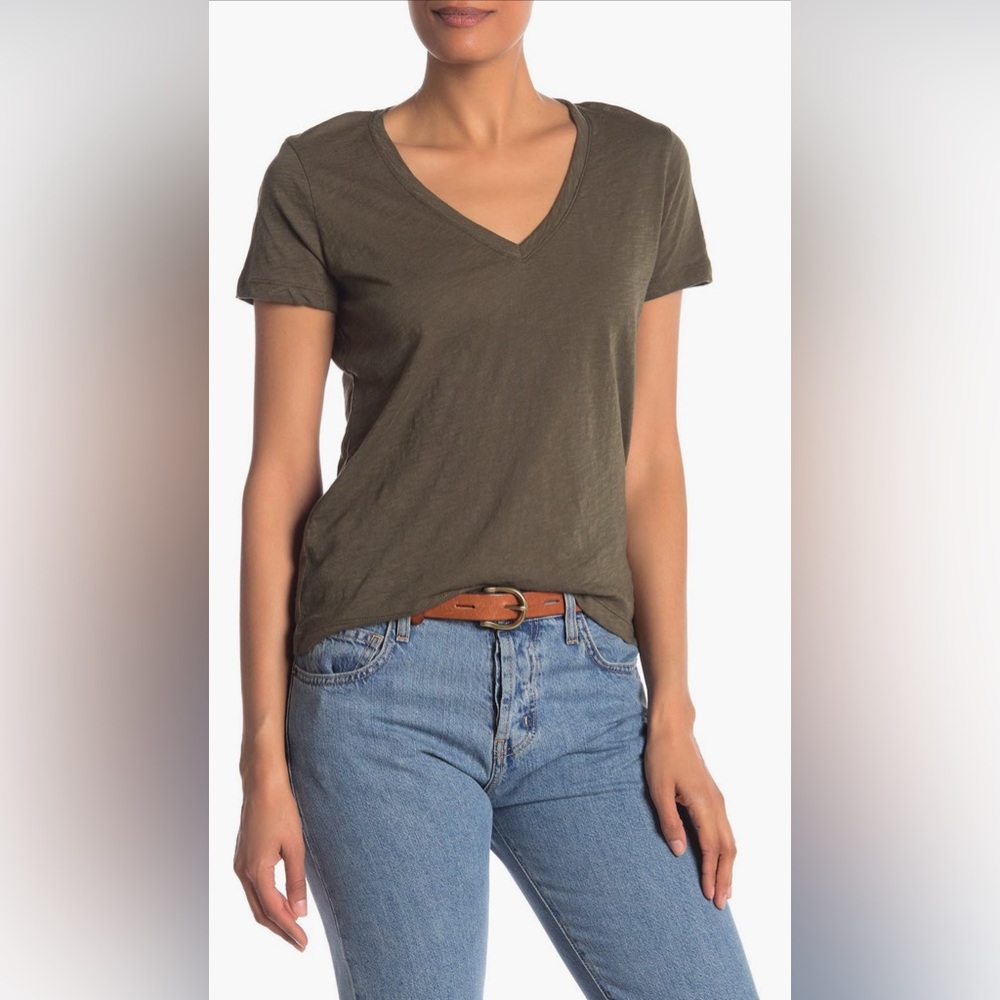 Madewell Olive Short Sleeve V-Neck Tee NWT